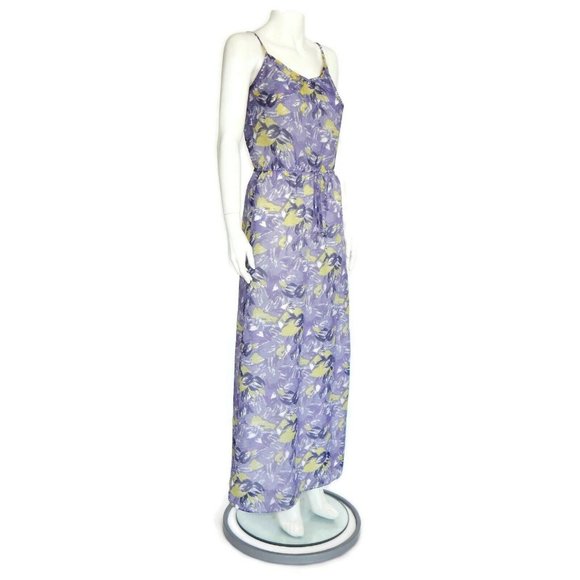 ANN TAYLOR Beautiful Purple Yellow Dress Breezy Tropical Resort Floral XS - 396 - Picture 1 of 6